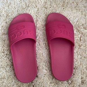 Pink Gucci slides